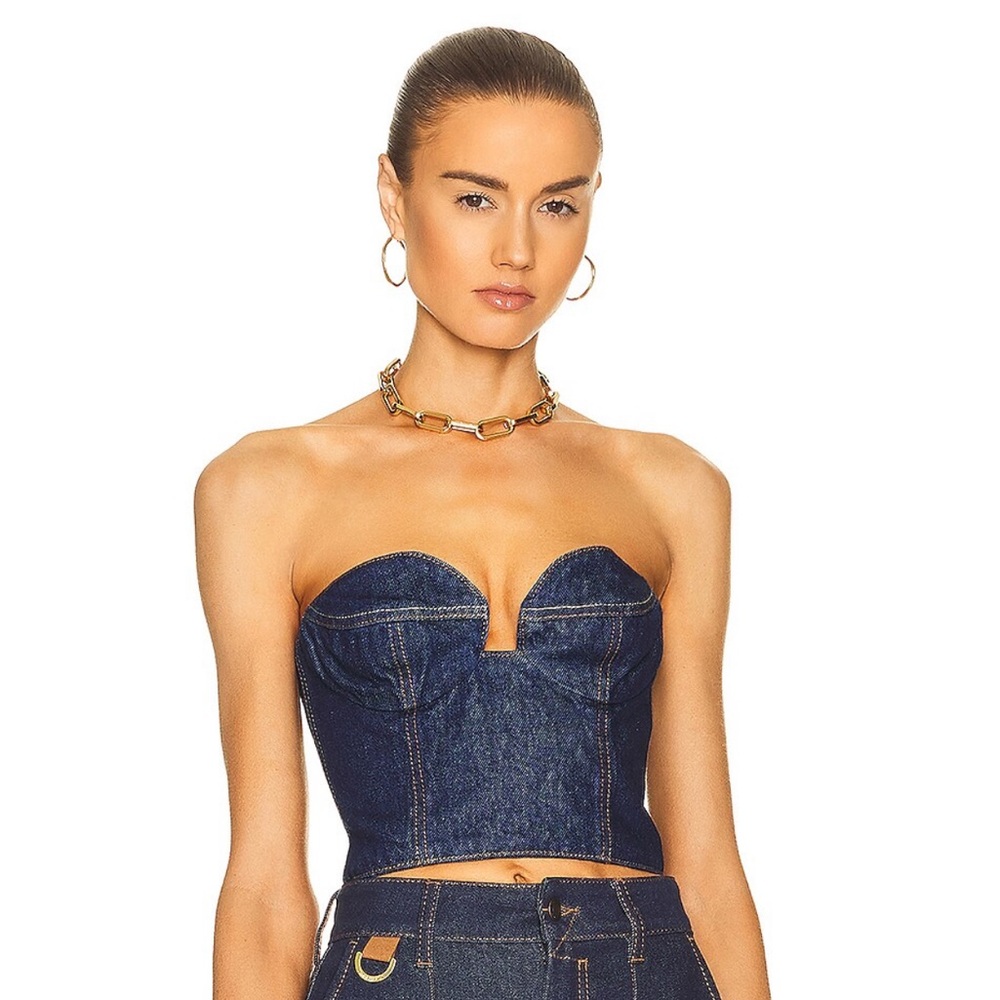 Magda Butrym Denim Bustier Top